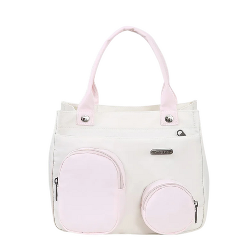 Exquisite Nylon Color Block Handbag for Women