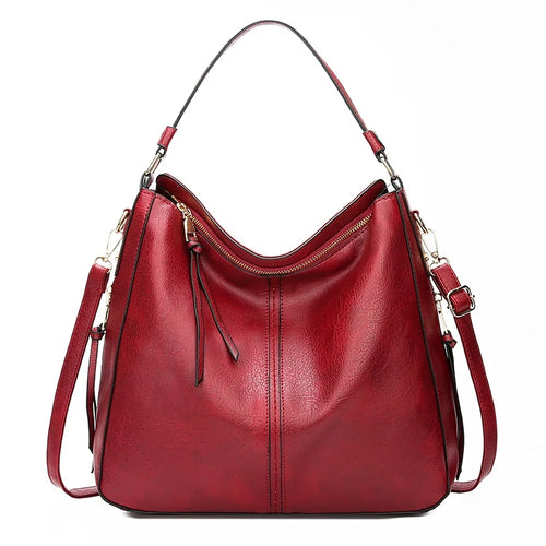 Elegant PU Leather Hobo Bag - Timeless Women's Tote
