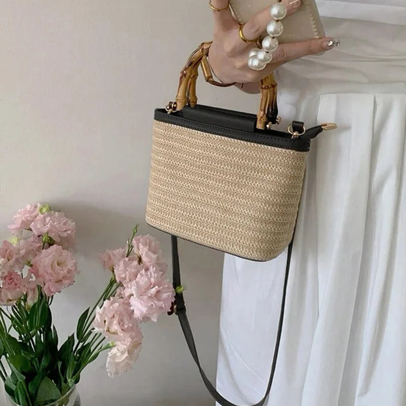 Exquisite Handwoven Straw Crossbody Bag
