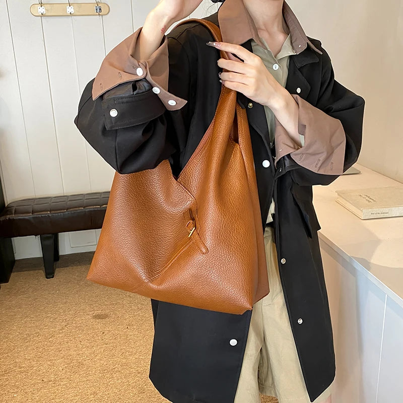 Exquisite Lychee Pattern 2-in-1 Shoulder Bag Set