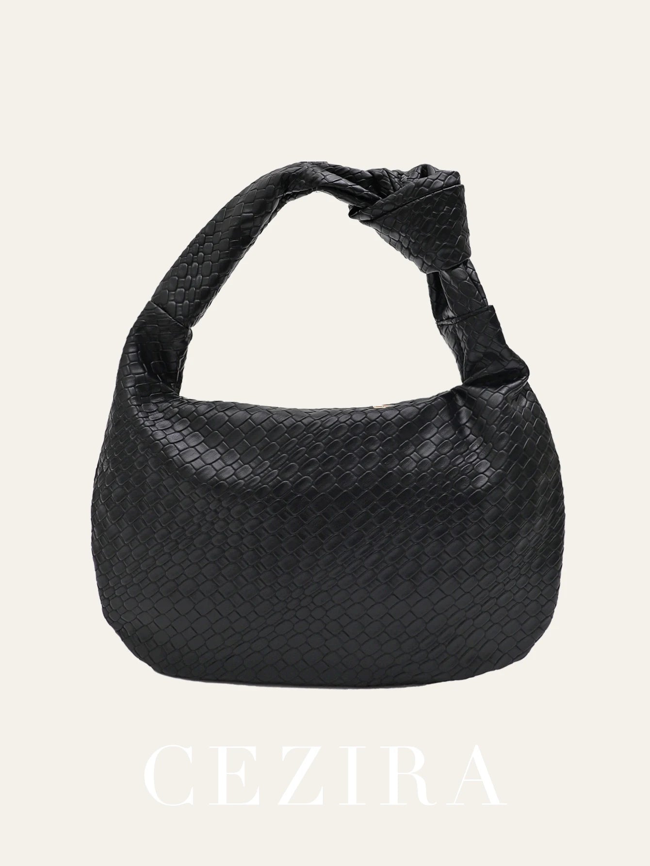 CEZIRA Woven Vegan Leather Hobo Bag