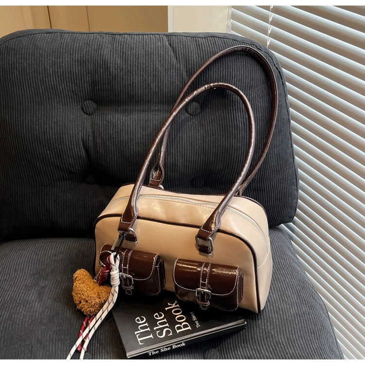 Elegance Boston Shoulder Bag - Soft PU Leather