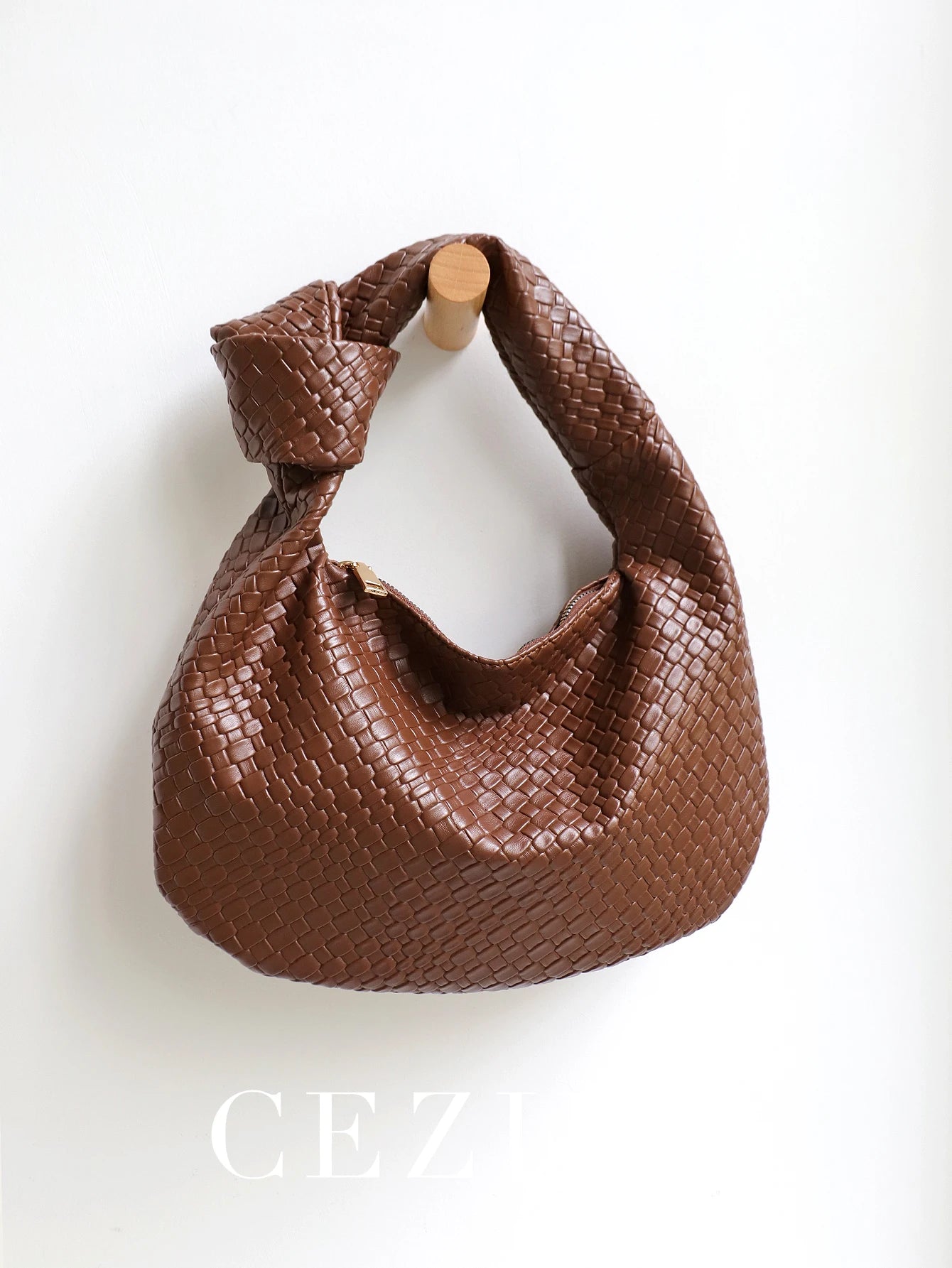 CEZIRA Woven Vegan Leather Hobo Bag