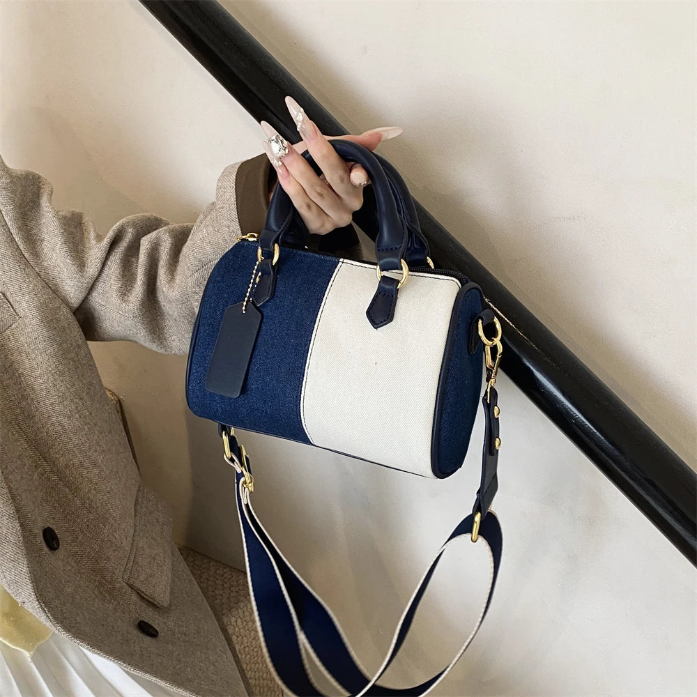 Exquisite Patchwork Denim Mini Handbag