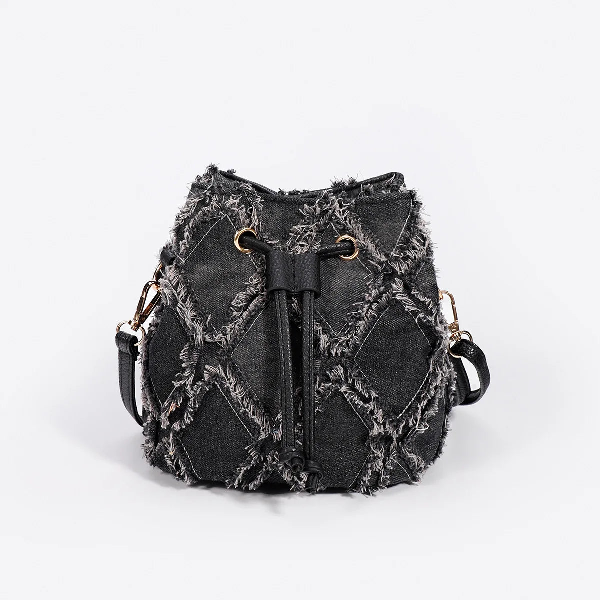Exquisite Denim Tie-Dye Bucket Bag - Women's Elegance