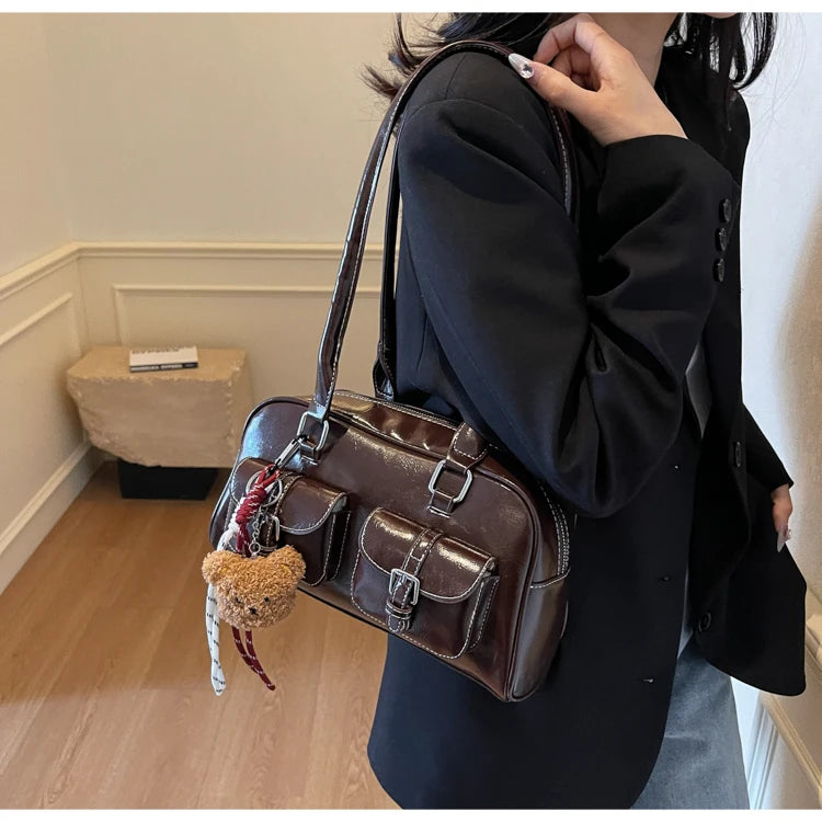 Elegance Boston Shoulder Bag - Soft PU Leather