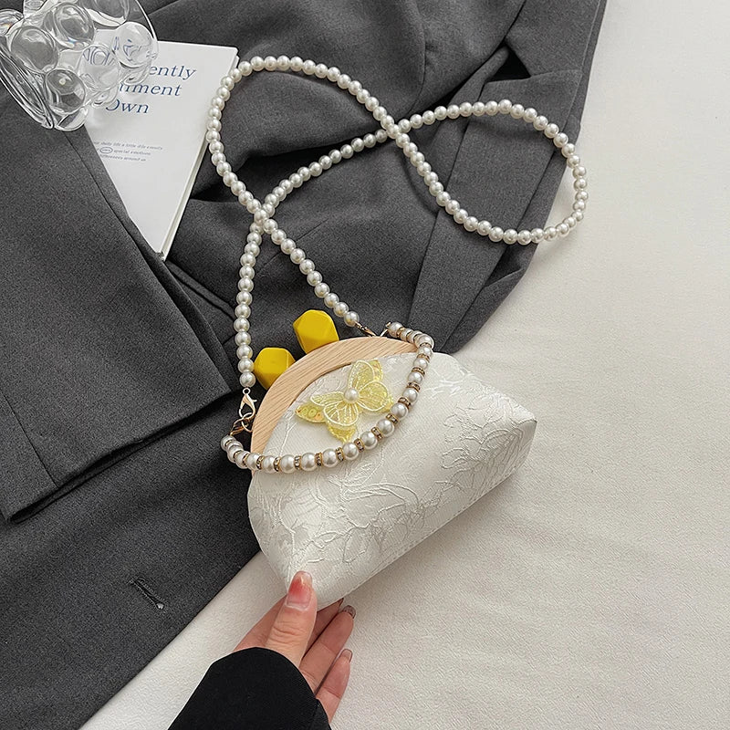 Exquisite Beaded PU Leather Crossbody Bag for Women