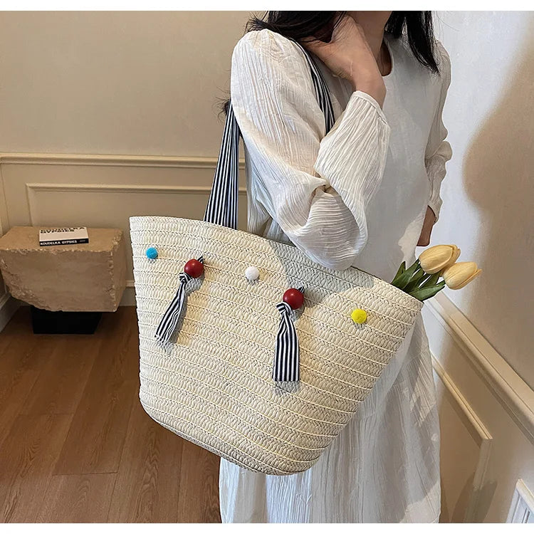 Elegance Woven Tote Bag - Chic & Versatile