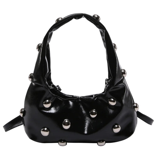 Elegant Studded PU Leather Shoulder Bag