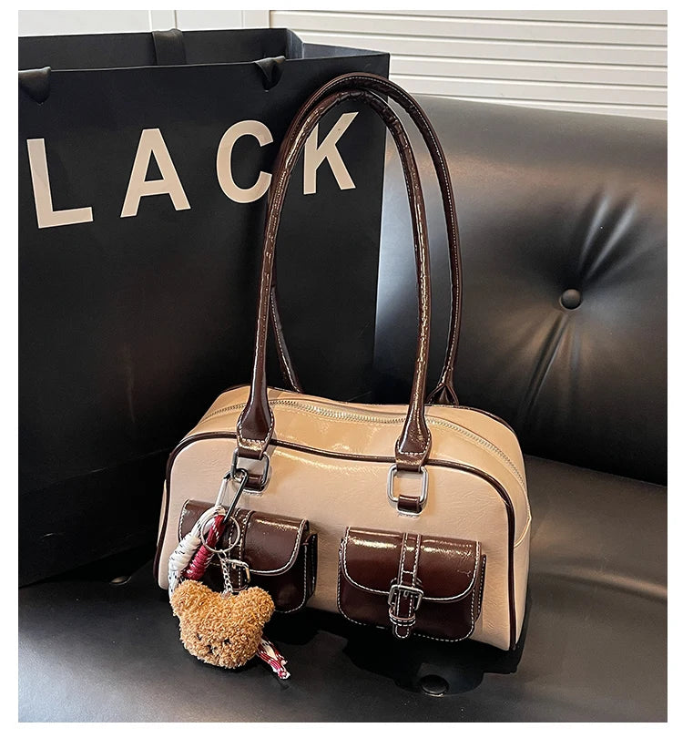 Elegance Boston Shoulder Bag - Soft PU Leather