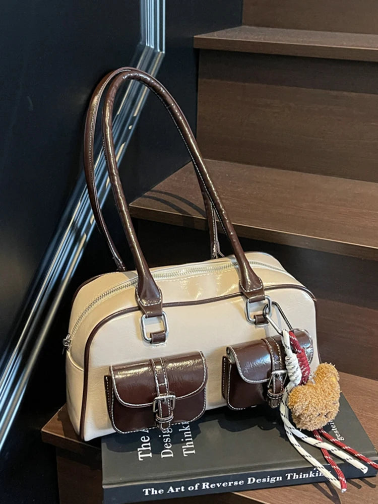 Elegance Boston Shoulder Bag - Soft PU Leather
