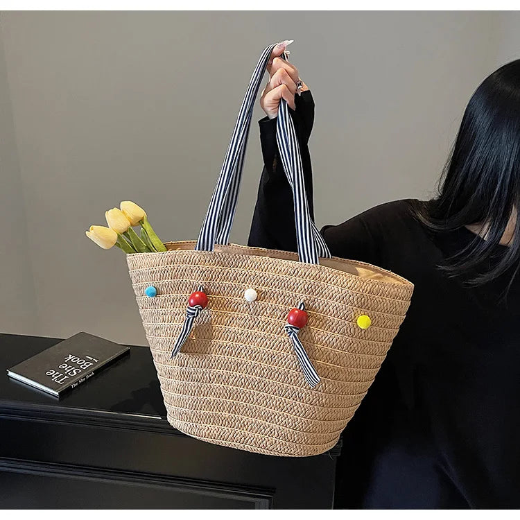 Elegance Woven Tote Bag - Chic & Versatile