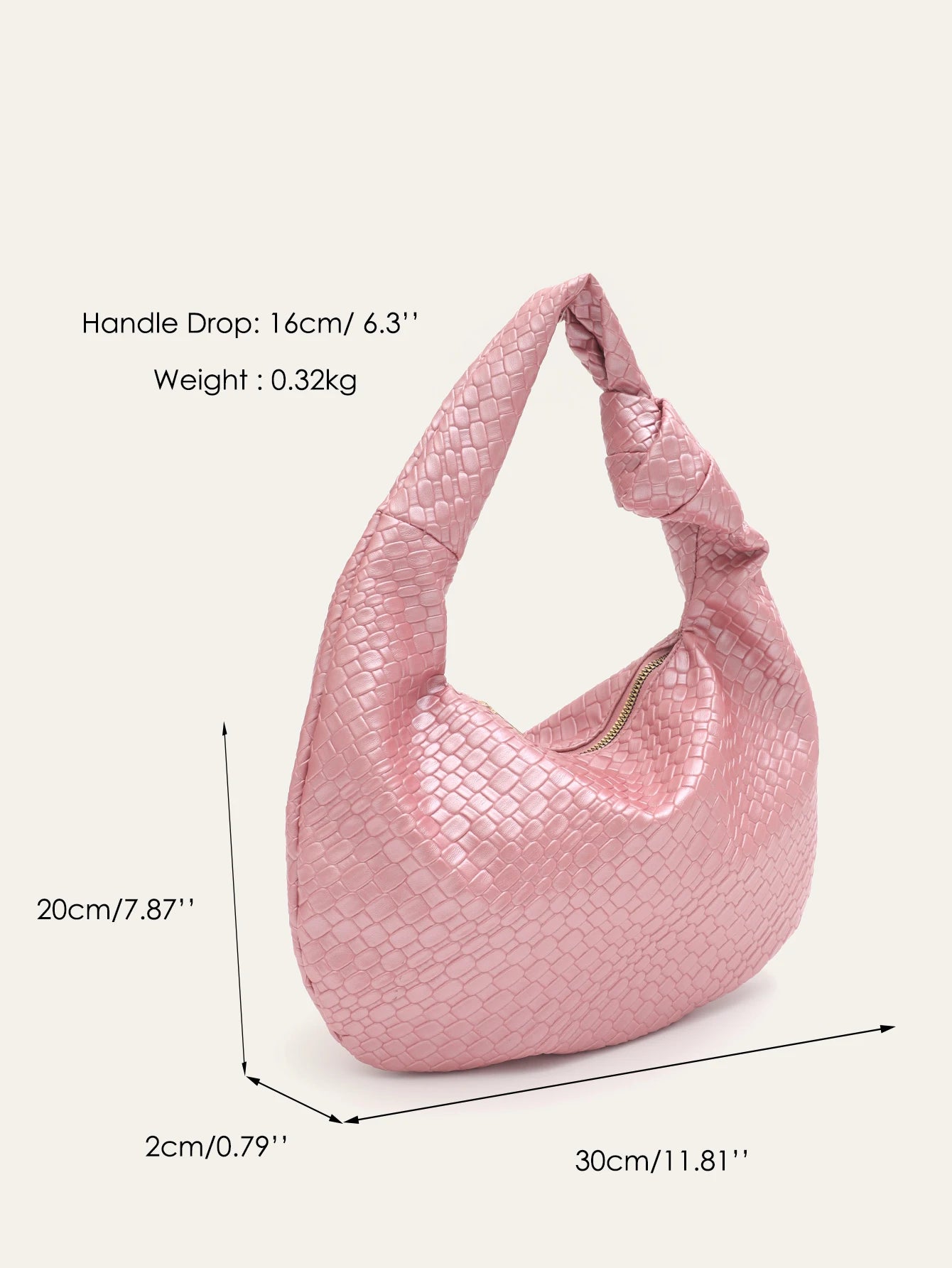 CEZIRA Woven Vegan Leather Hobo Bag
