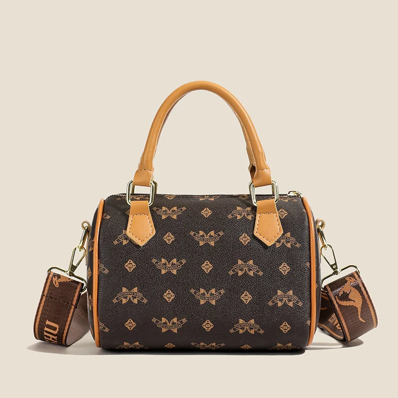 Elegant PU Leather Women's Barrel Handbag