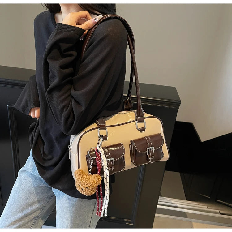 Elegance Boston Shoulder Bag - Soft PU Leather