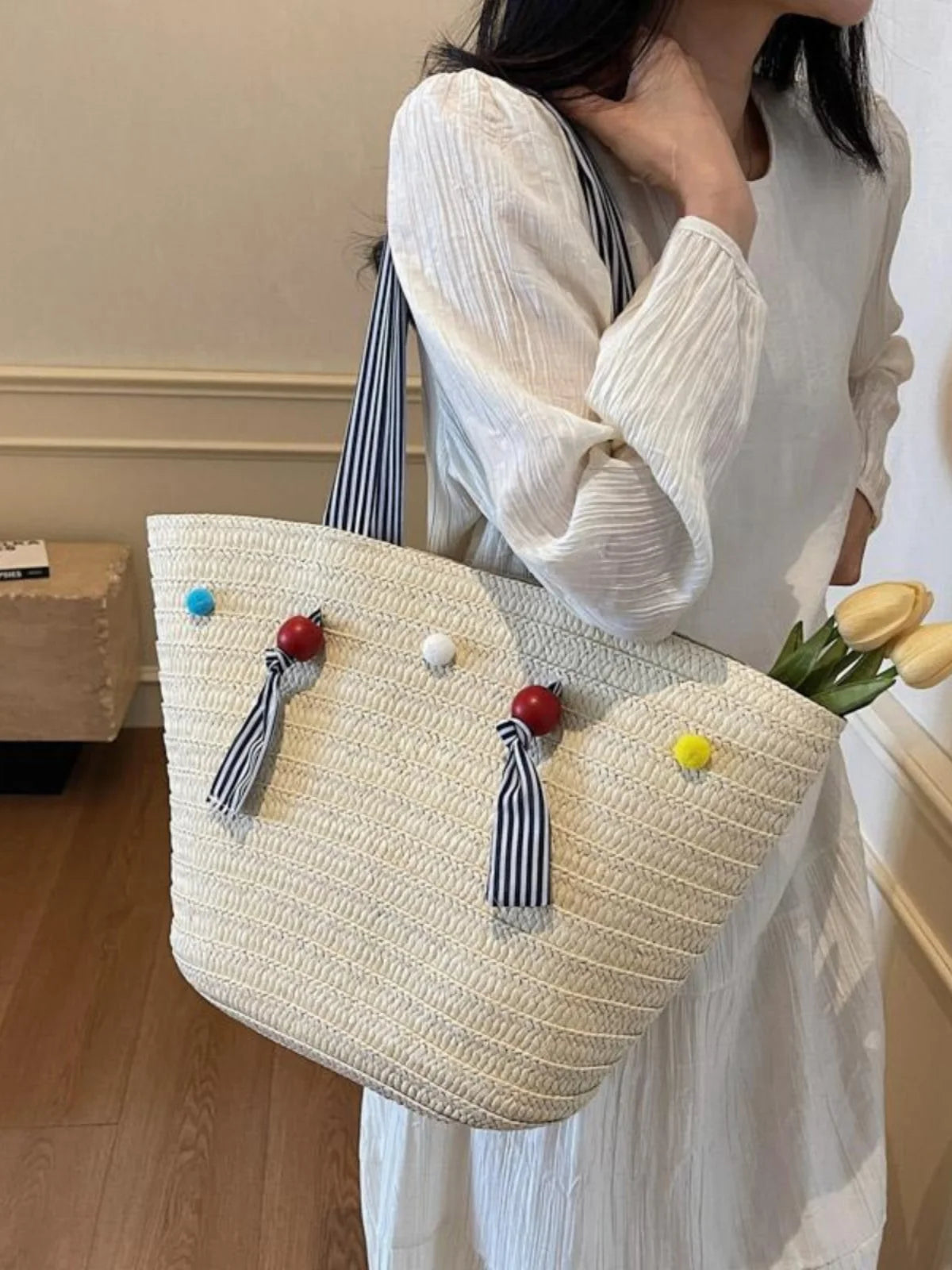 Elegance Woven Tote Bag - Chic & Versatile
