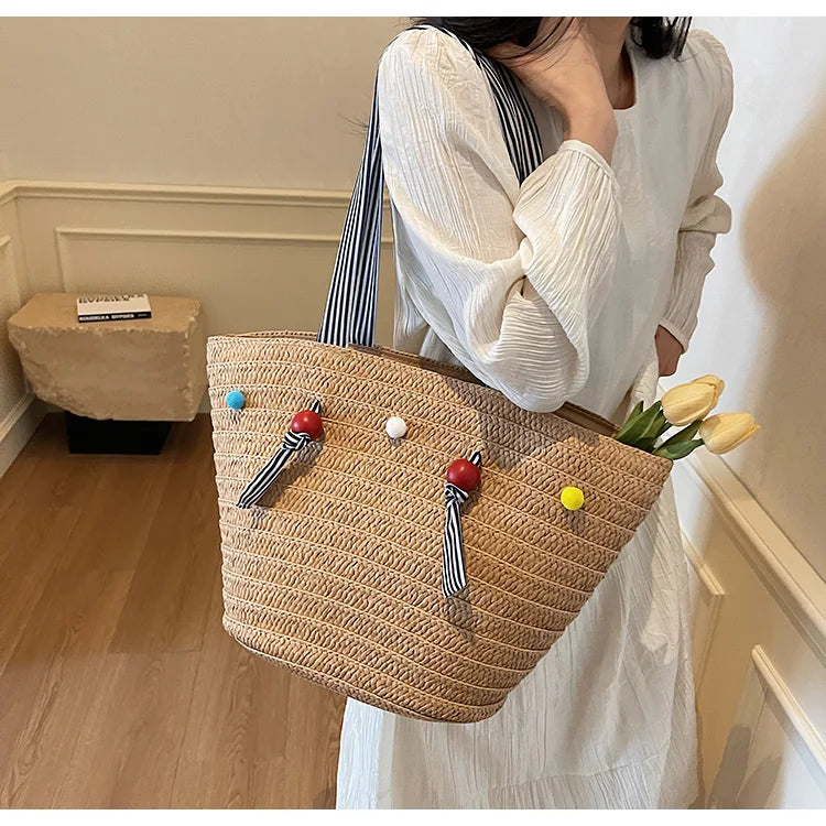 Elegance Woven Tote Bag - Chic & Versatile