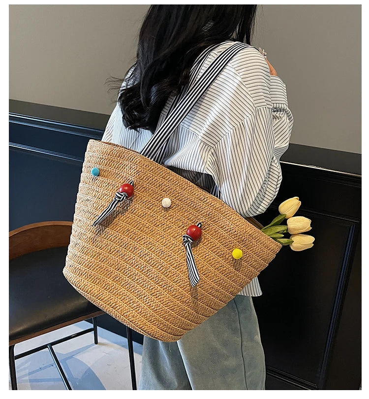 Elegance Woven Tote Bag - Chic & Versatile