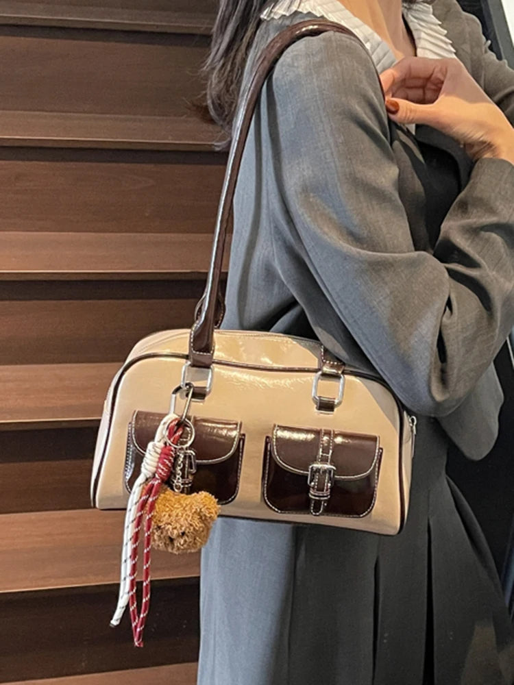 Elegance Boston Shoulder Bag - Soft PU Leather