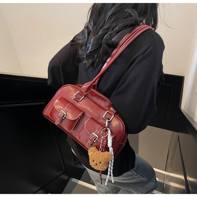Elegance Boston Shoulder Bag - Soft PU Leather