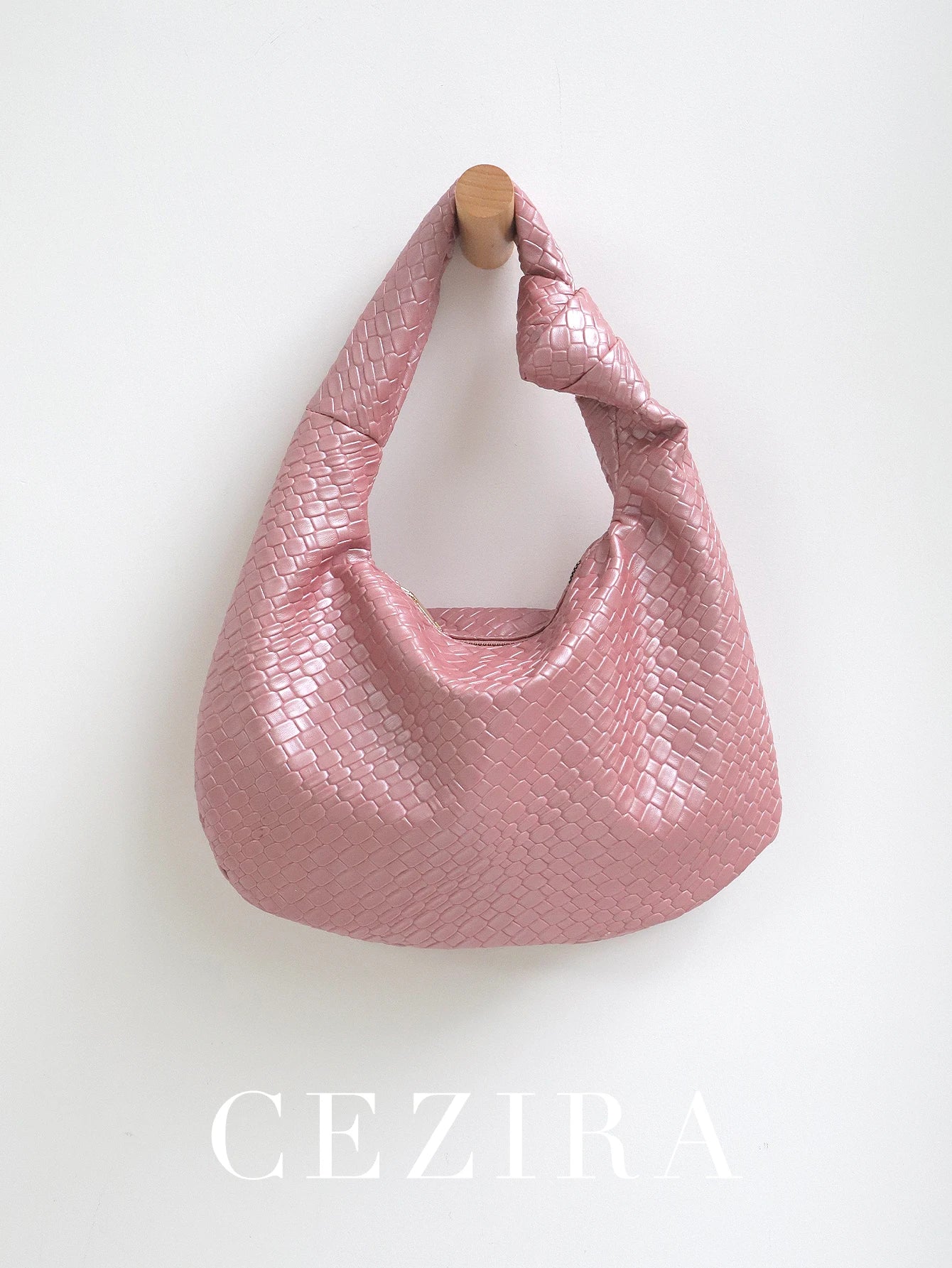 CEZIRA Woven Vegan Leather Hobo Bag