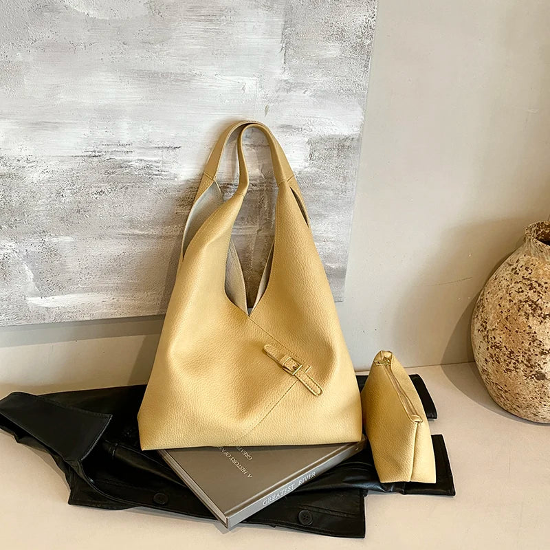 Exquisite Lychee Pattern 2-in-1 Shoulder Bag Set