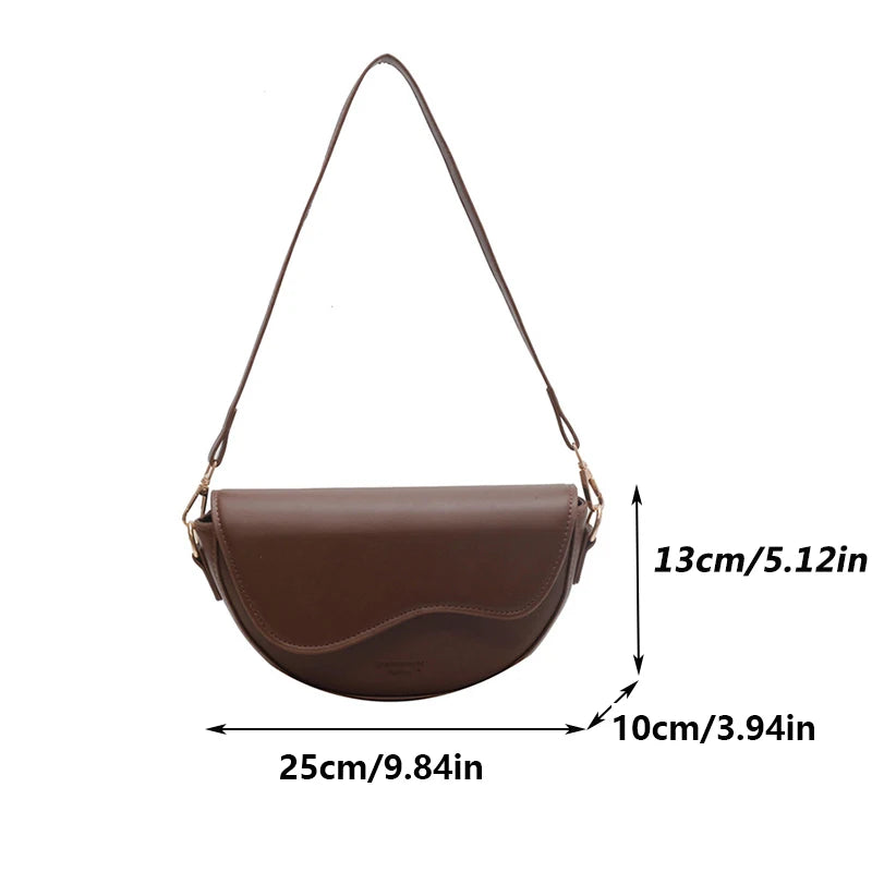 Exquisite Vintage Saddle Shoulder Bag - PU Leather