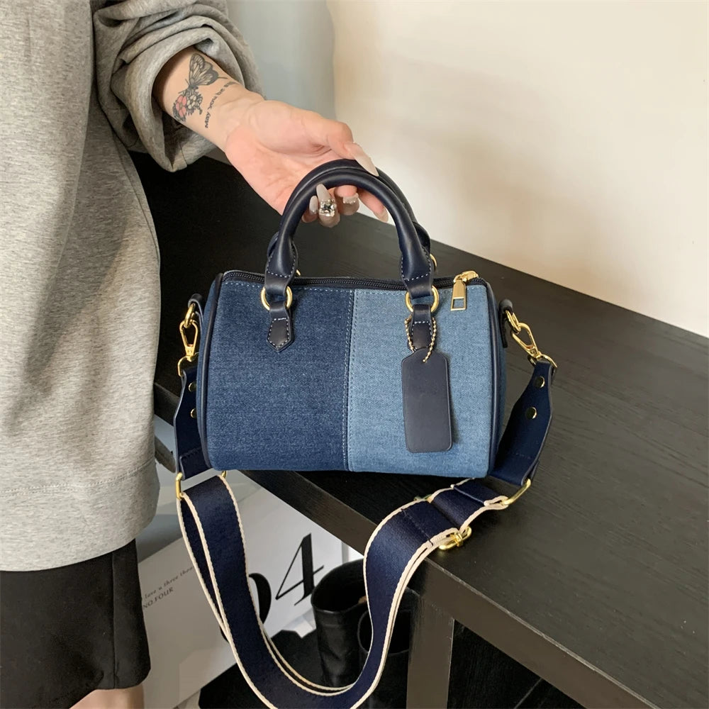 Exquisite Patchwork Denim Mini Handbag