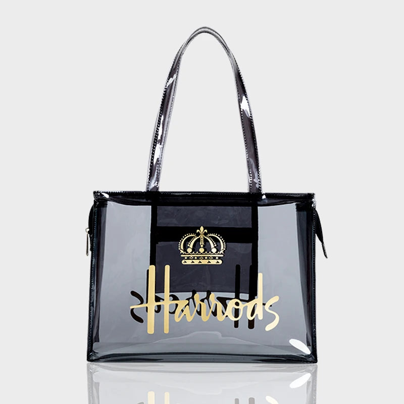 Elegant Transparent Tote Bag - Versatile PVC Fashion