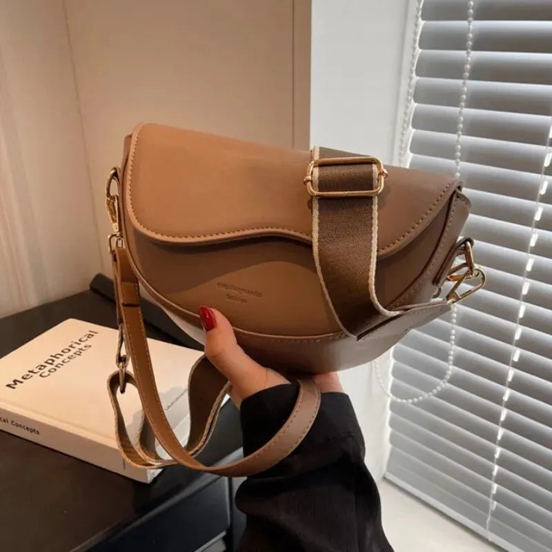 Exquisite Vintage Saddle Shoulder Bag - PU Leather