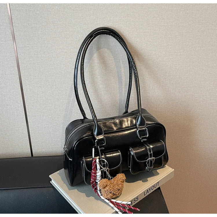 Elegance Boston Shoulder Bag - Soft PU Leather