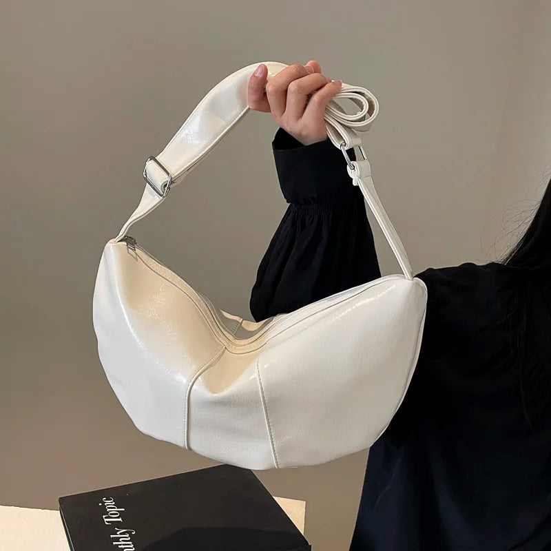 Exquisite Crescent PU Leather Crossbody Bag
