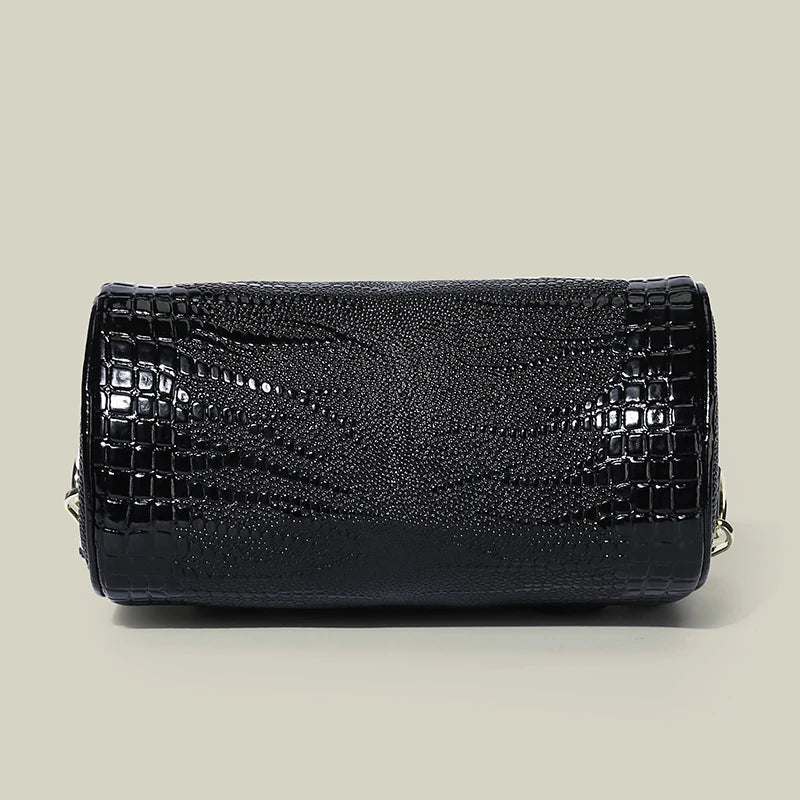 Exquisite Black Leather Designer Handbag