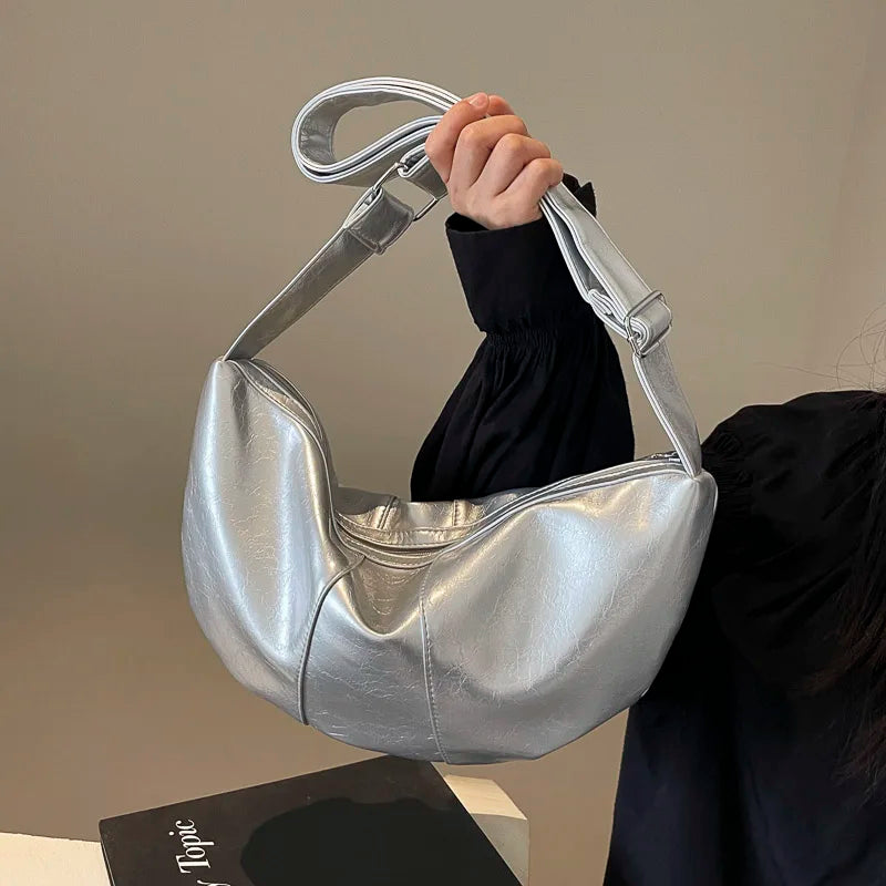 Exquisite Crescent PU Leather Crossbody Bag