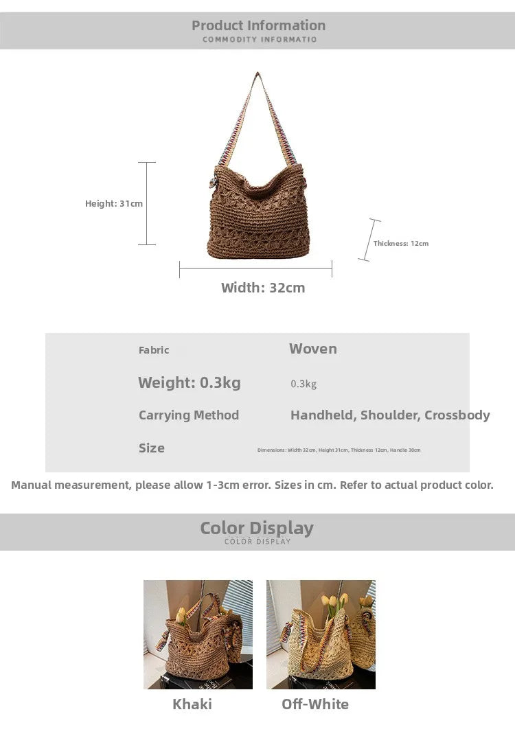 Elegant Summer Woven Tote Bag for Women