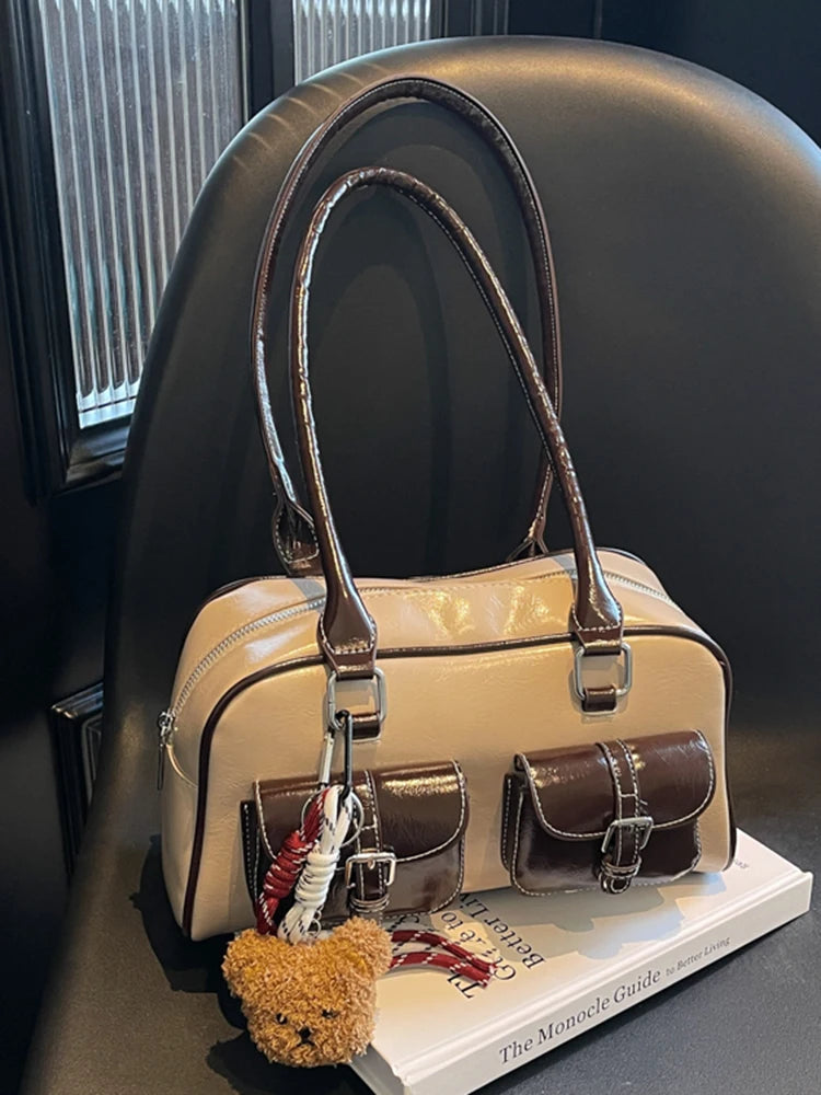 Elegance Boston Shoulder Bag - Soft PU Leather