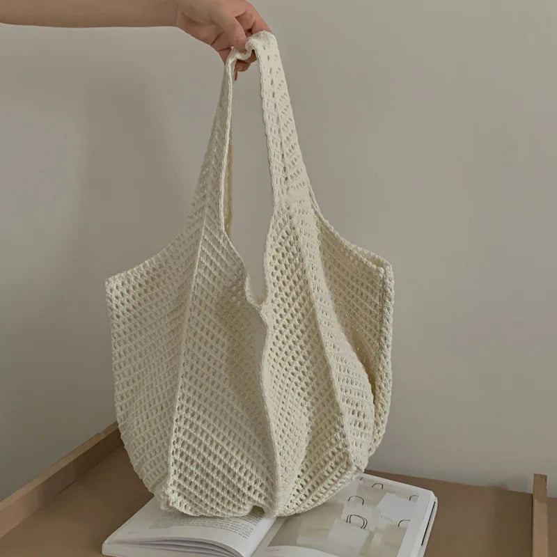 Exquisite Handwoven Retro Knit Tote Bag