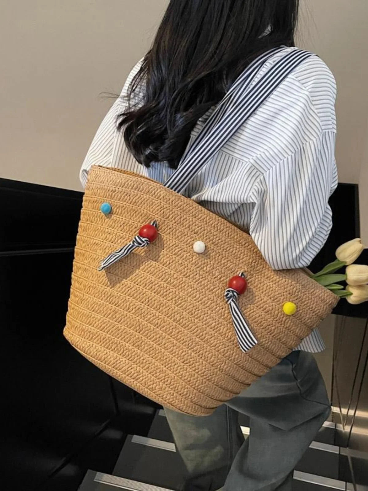 Elegance Woven Tote Bag - Chic & Versatile