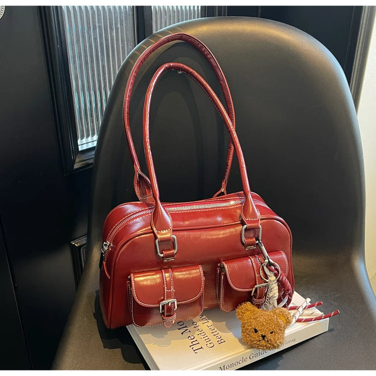 Elegance Boston Shoulder Bag - Soft PU Leather