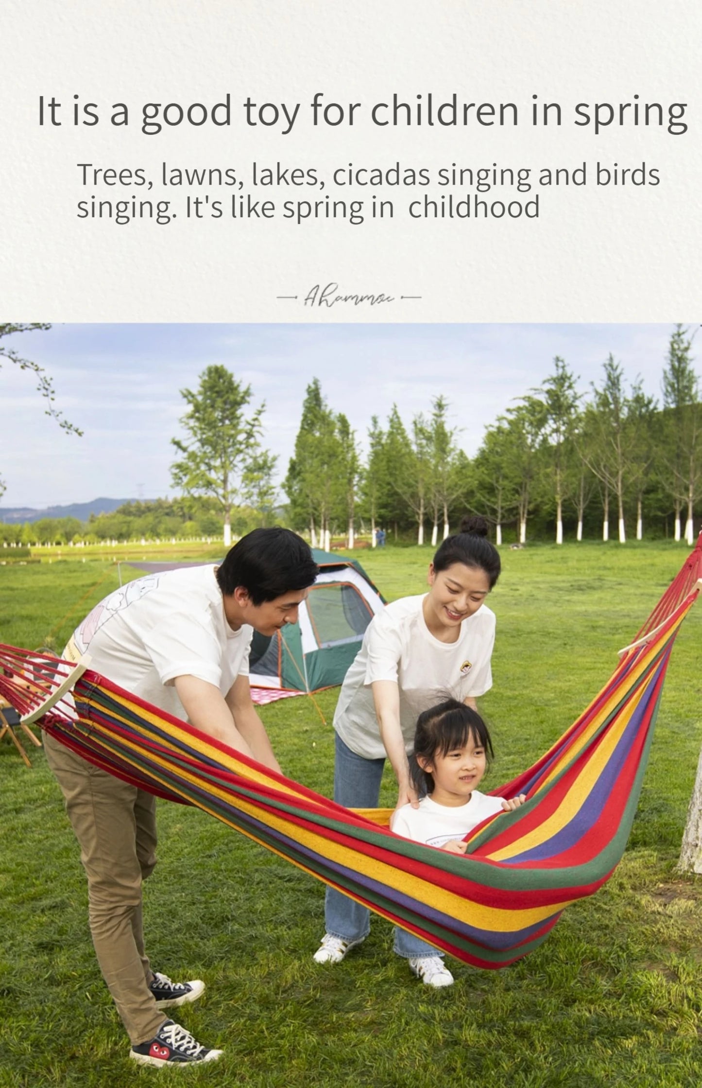 Single Double hammock 200X150cm outdoor anti-rollover canvas hammock swing mesh wooden stick double thickening