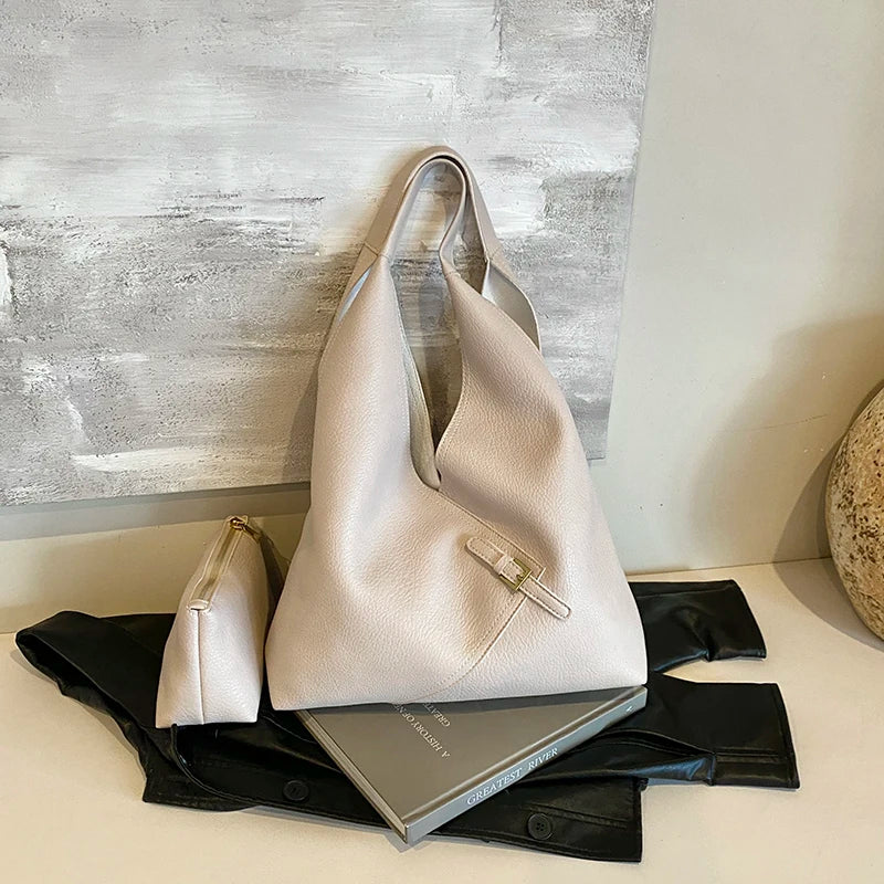 Exquisite Lychee Pattern 2-in-1 Shoulder Bag Set