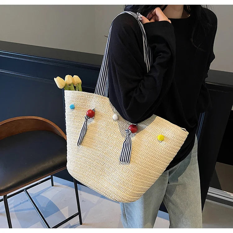 Elegance Woven Tote Bag - Chic & Versatile
