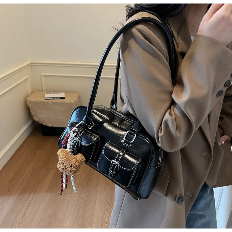 Elegance Boston Shoulder Bag - Soft PU Leather