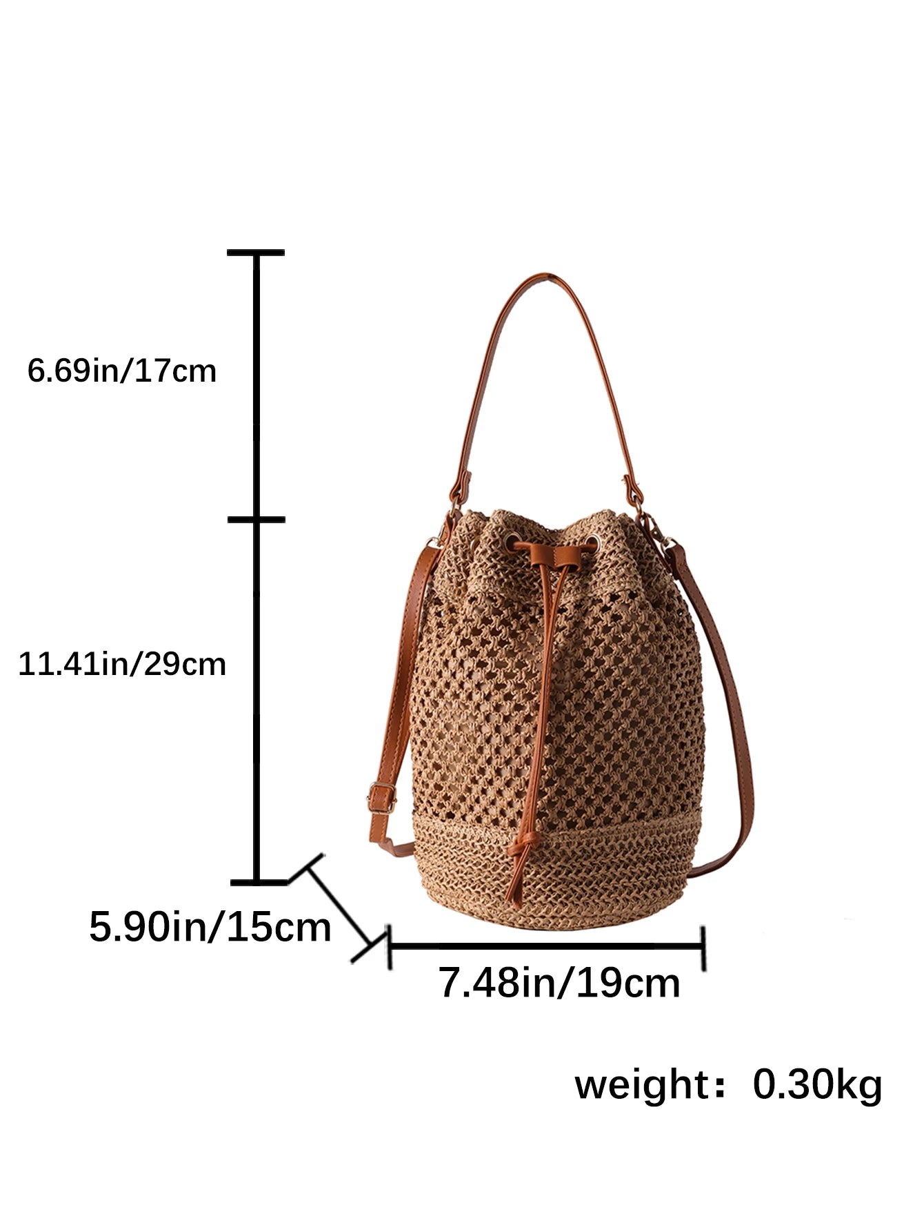 Elegance Woven Women's Straw Handbag