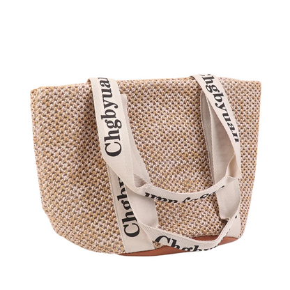 Exquisite Handmade Straw Beach Tote Bag