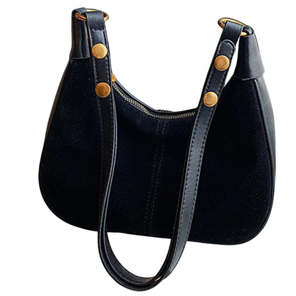 Exquisite Faux Suede Crescent Shoulder Bag