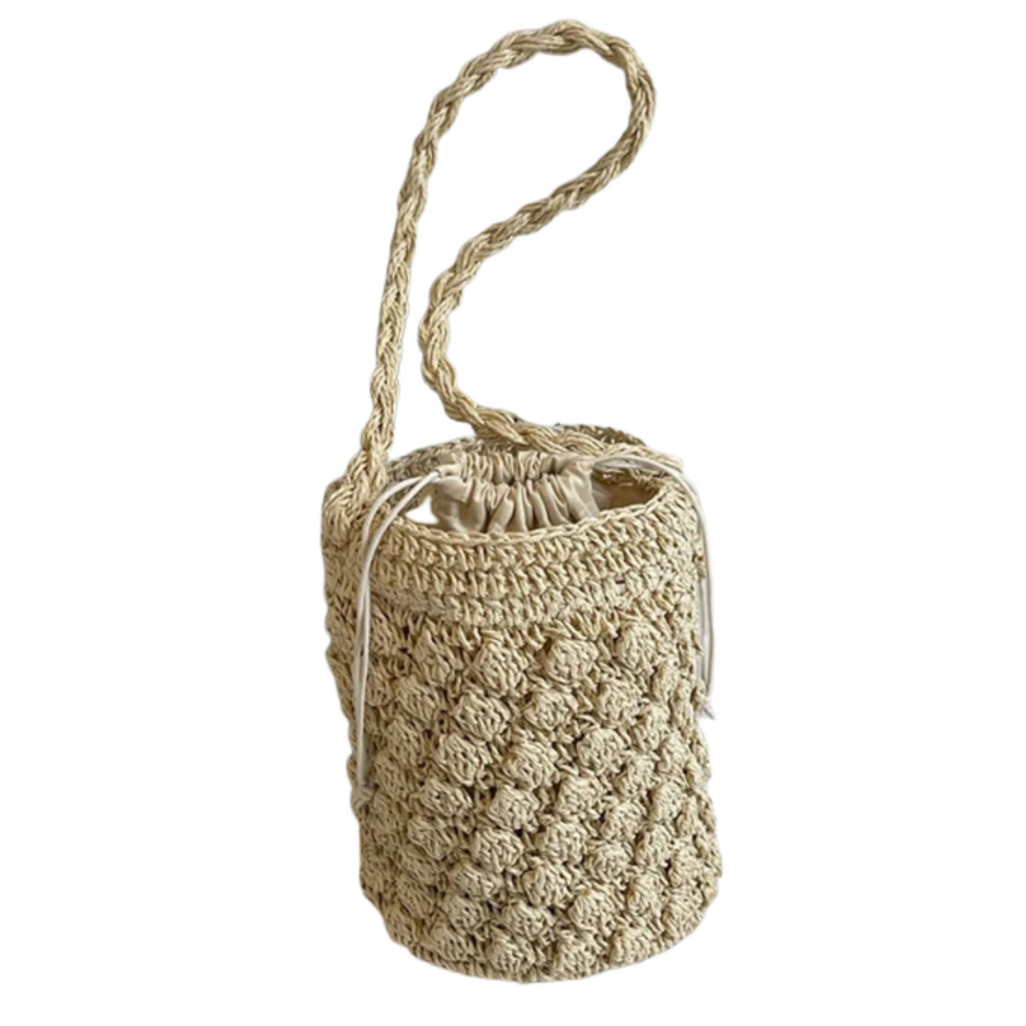 Exquisite Women's Straw Bucket Bag - Bohemian Elegance