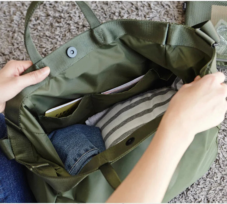 Elegant Nylon Tote Bag - Versatile Travel Companion