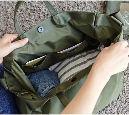 Elegant Nylon Tote Bag - Versatile Travel Companion
