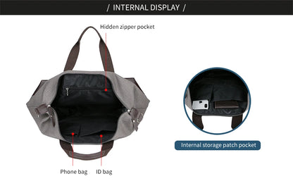 Elegant Vintage Canvas Travel Duffle Bag